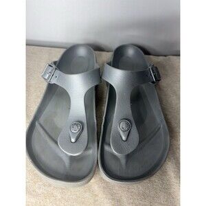Birkenstock Gizeh Birko-Flor Graceful Titanium Women's Rubber Sz 38